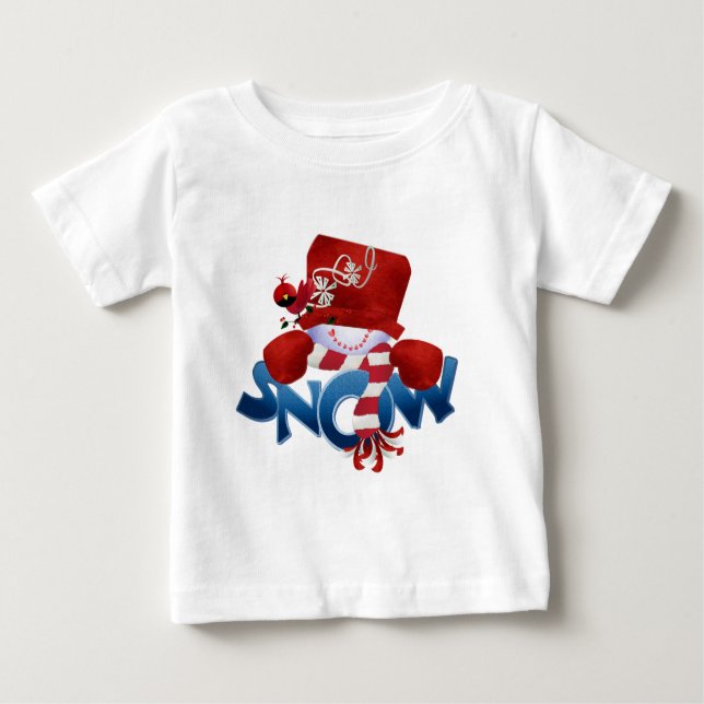 SNOW Snowman Winterurlaub Baby T-shirt (Vorderseite)