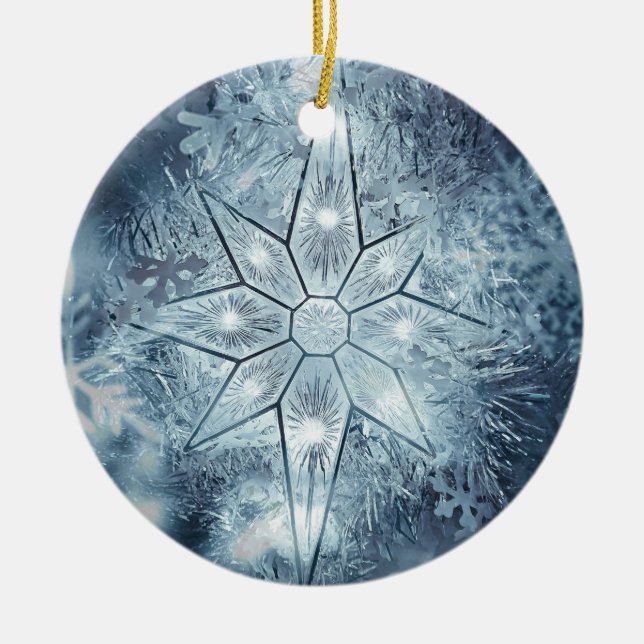 Snow Star Keramik Ornament (Vorne)