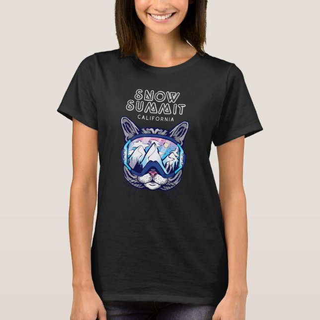 Snow Summit California Cat Ski Googles T-Shirt (Vorderseite)