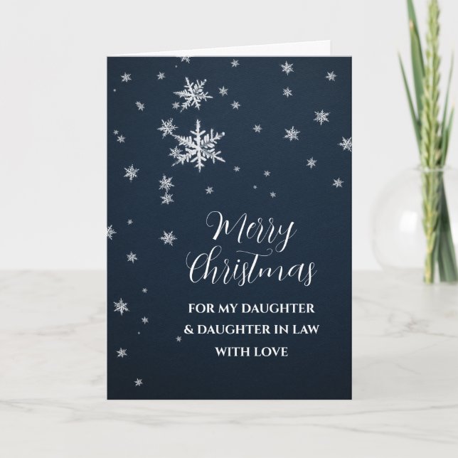 Snow-Tochter & Tochter im Gesetz Frohe Weihnachten Karte (Vorderseite)