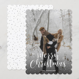 Snow Typografie Minimalistisches Foto Frohe Weihna Feiertagskarte