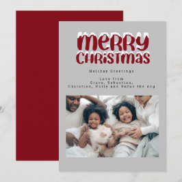 Snow Typografy Christmas Foto Personalisiert Card Einladung
