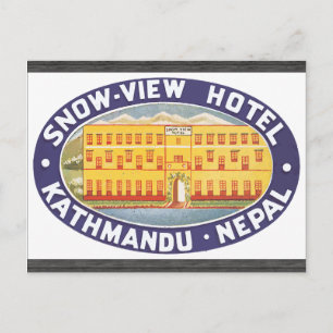 Snow-View Hotel Kathmandu Nepal, Vintag Postkarte