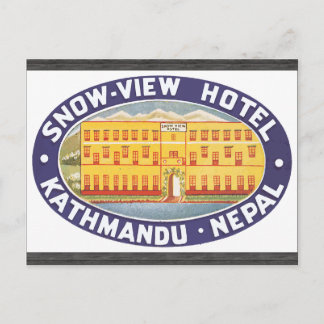 Snow-View Hotel Kathmandu Nepal, Vintage Postkarte