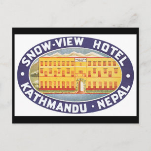 Snow View Hotel Nepal_Vintage Reiseposter Postkarte