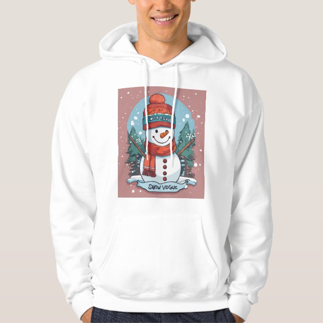 Snow Vogue Premium Hoodie - Niedlicher Schneemann  (Vorderseite)