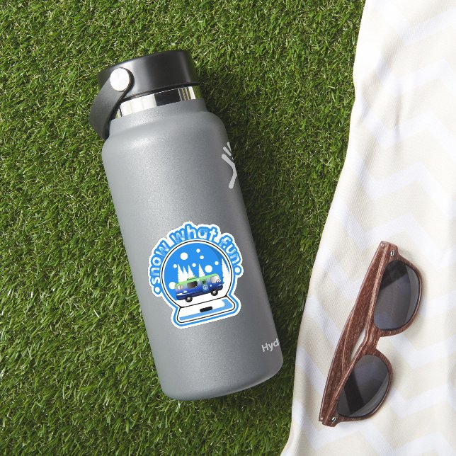 Snow What Fun Snowglobe Winter Szene Sticker (HydroFlask Insitu)