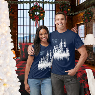 Snow White Forest Night Sky Wild Horse Happy Ho Ho T-Shirt