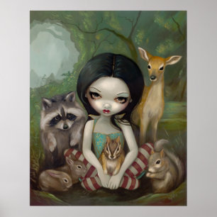 Snow White und ihre Tierfreunde Märchen drucken Poster