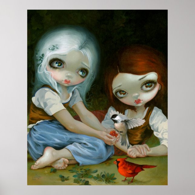 Snow White und Rosen Red Art Print Jasmine Becket Poster (Vorne)