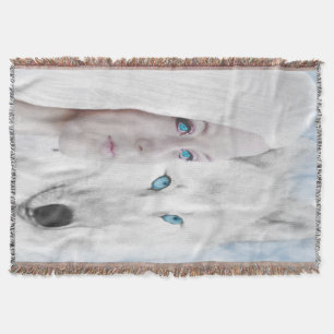 Snow White Wolf Lady Blue Eyes Decke