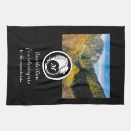 Snow White Wolf Silhouette Laurel Monogram Foto Geschirrtuch