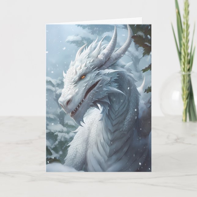 Snow Winter Dragon Karte (Vorderseite)