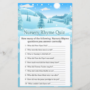 Snow Winter Forest Kinderzimmer Rhyme Quiz Babydus