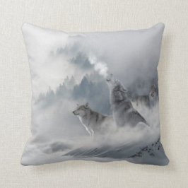 Snow Wolf Print Kissen