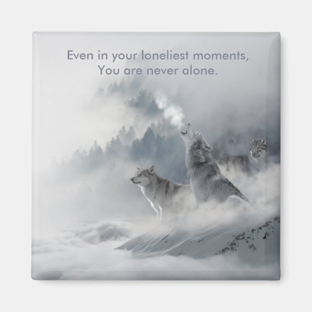 Snow Wolf Print Magnet (Vorne)