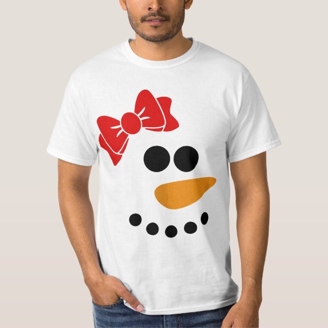 Snow Woman Christmas Character Face  T-Shirt (Vorderseite)