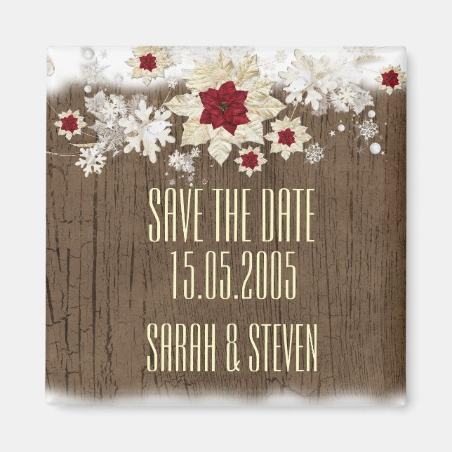 Snow Woods Weihnachten Save the Date Magnet (Vorne)