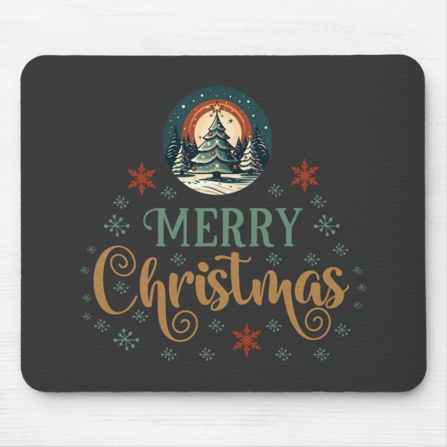 Snow Xmas Weihnachtsglobe Mousepad (Vorne)