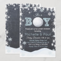 Snowball Es ist eine BOY Baby Shower Einladung
