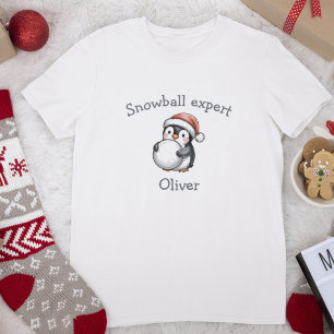 Snowball-Experte Süßer Pinguin Weihnachten Tri-Blend Shirt