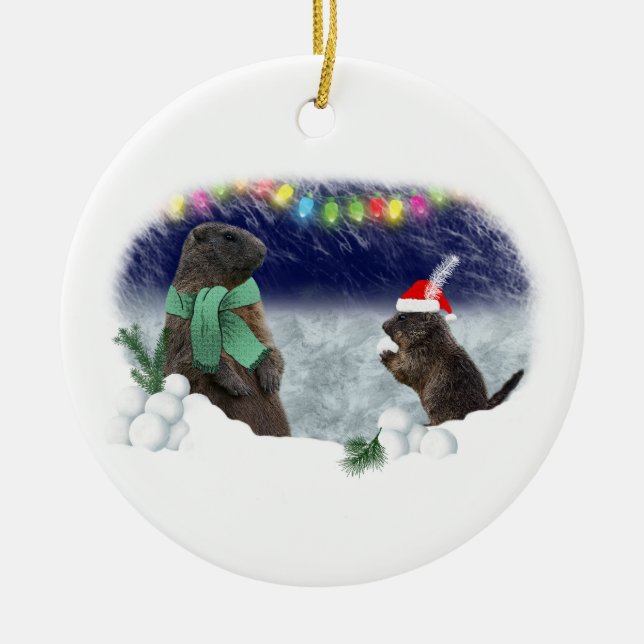 Snowball Fight Ornament (Vorne)