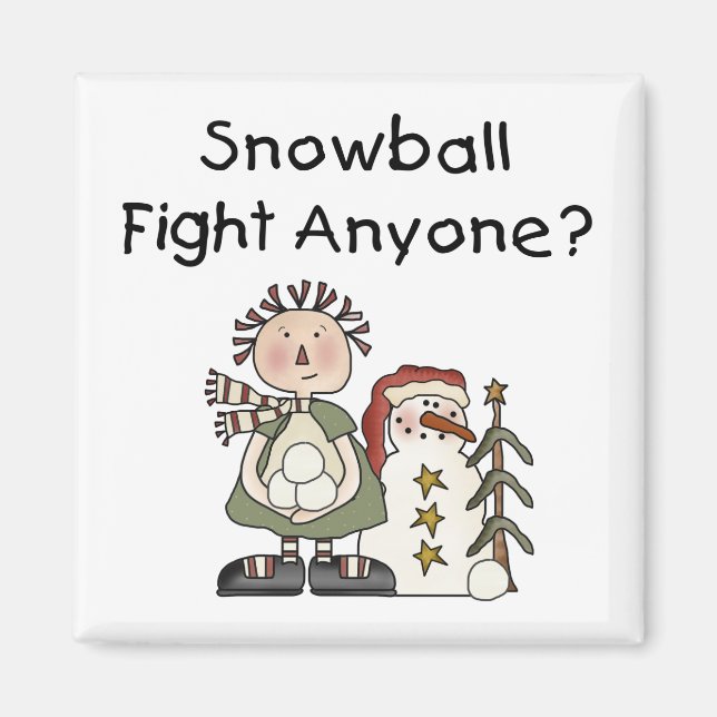 Snowball Fight Tshirts und Geschenke Magnet (Vorne)