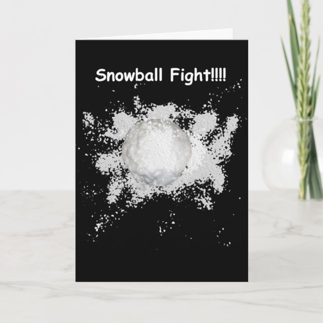 Snowball Fight Weihnachtskarte Feiertagskarte (Vorderseite)