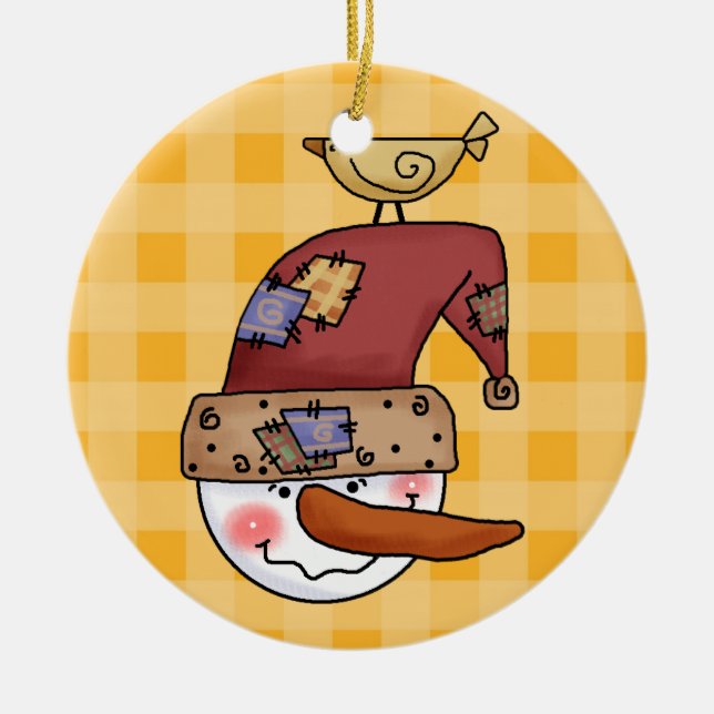 Snowball Head Snowmen Ornament (Vorne)