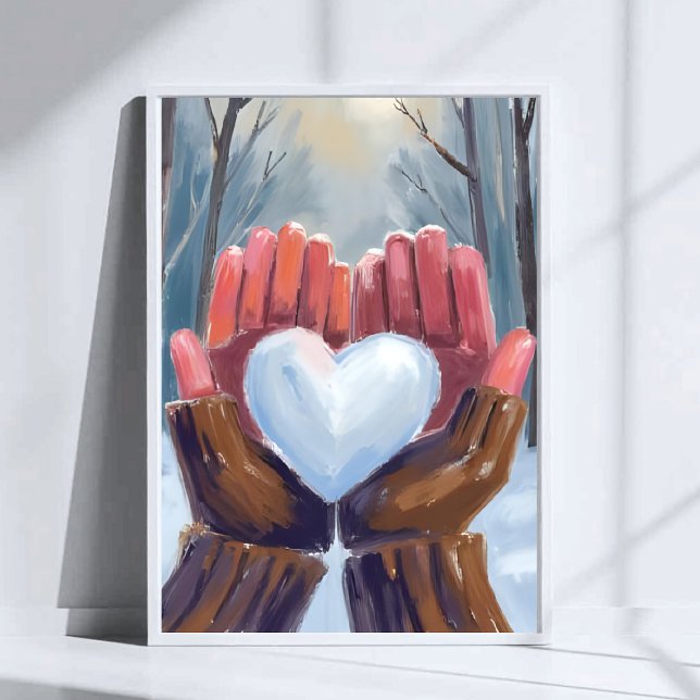 Snowball Heart | Winter Gloves Watercolor Poster (Von Creator hochgeladen)