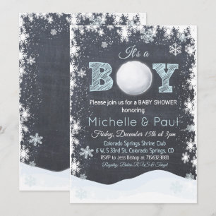 Snowball It's a BOY Babyparty-Einladung Einladung