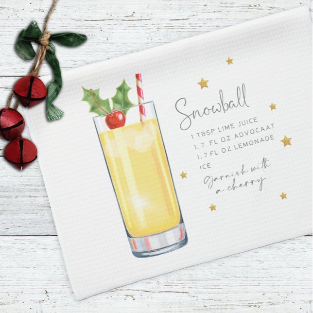 Snowball Mix Drink Urlaub Weihnachten Rezept Geschirrtuch (Von Creator hochgeladen)