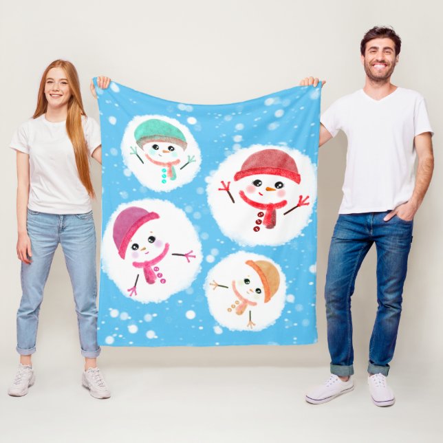 Snowball und Snowman Blue Fleecedecke (Beispiel)