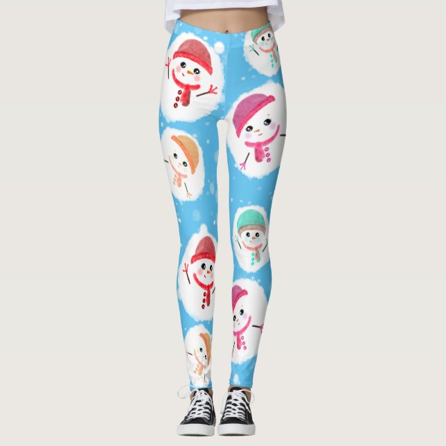 Snowball und Snowman Blue Leggings (Vorderseite)