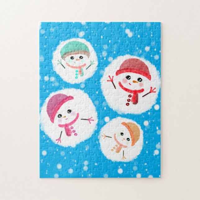 Snowball und Snowman Blue Puzzle (Vertikal)