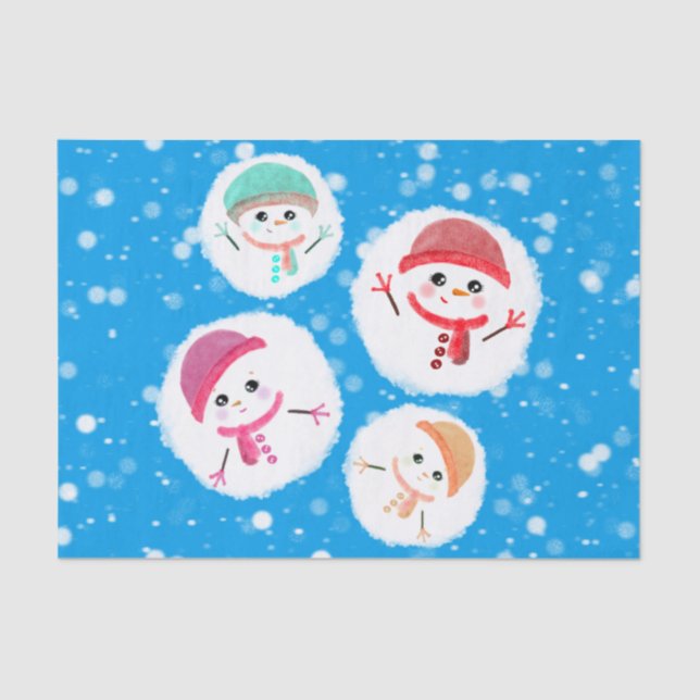 Snowball und Snowman Blue Seidenpapier (Vorderseite)
