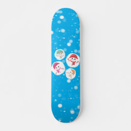 Snowball und Snowman Blue Skateboard