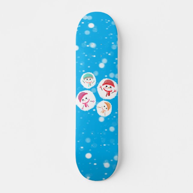 Snowball und Snowman Blue Skateboard (Vorne)