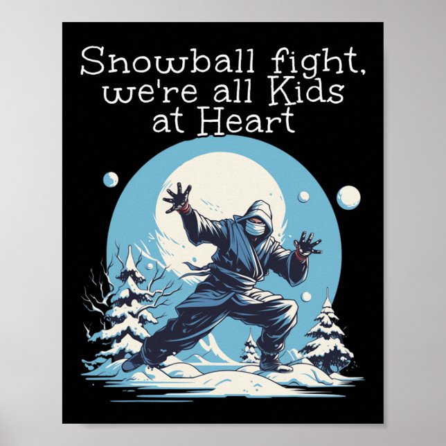 Snowball Wintersport mit Ninjas für Snowballer I Poster (Vorne)
