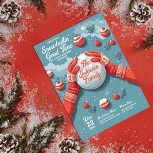Snowballin' Spaß Einzigartiges Weihnachtsfest-Part Einladung