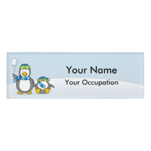 Snowballpinguine Name Tag Namenschild