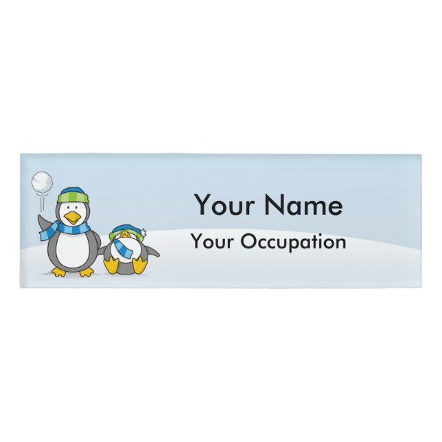 Snowballpinguine Name Tag Namenschild (Vorderseite)