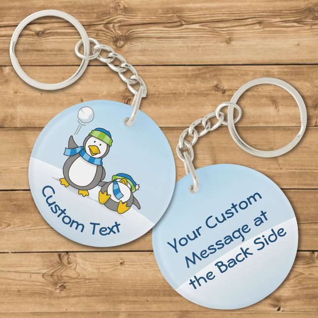 Snowballspielen Pinguine Schlüsselanhänger (Von Creator hochgeladen)