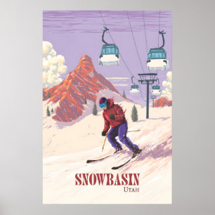 Snowbasin Utah Skigebiet Reiseplakat Poster