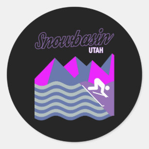 Snowbecken Sun Valley Utah Usa Ski Resort Snowboar Runder Aufkleber