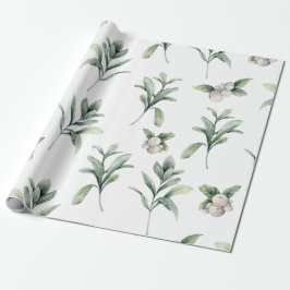 Snowberries und Winter Greenery Geschenkpapier