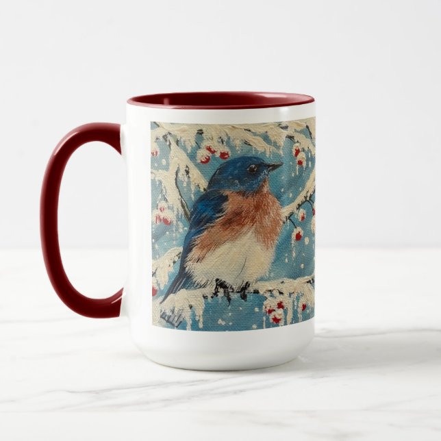Snowberry Bluebird Candle Tasse (Links)