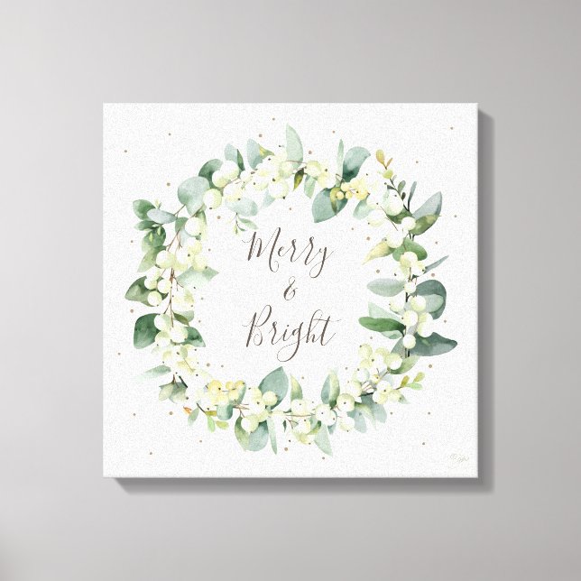 Snowberry+Eukalyptus Weihnachtsfeier Leinwanddruck (Vorderseite)