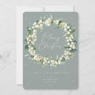 Snowberry + Eukalyptus Weihnachtsschrei Nicht-Foto Feiertagskarte