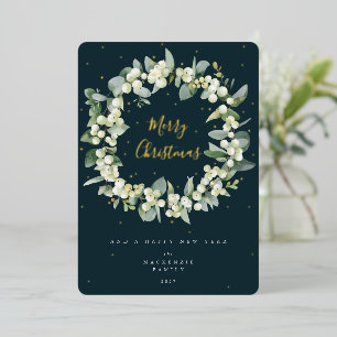 Snowberry + Eukalyptus Weihnachtsschrei Nicht-Foto Folien Feiertagskarte